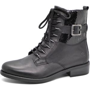 Remonte Dames Veterboot - D0F72-01 Zwart - Maat 42