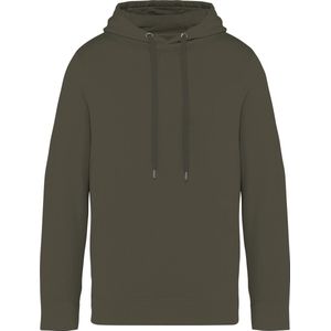 Biologische retro unisex sweater met capuchon 'Terry' Washed Organic Khaki - 3XL