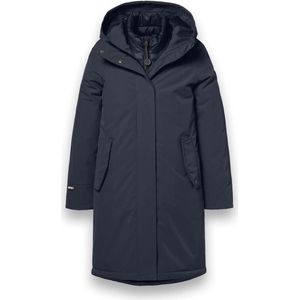 District - KEYSTONE - Damesjas - Dark Denim - Functionele Lange Jas - Ademend - Waterafstotend - Winddicht