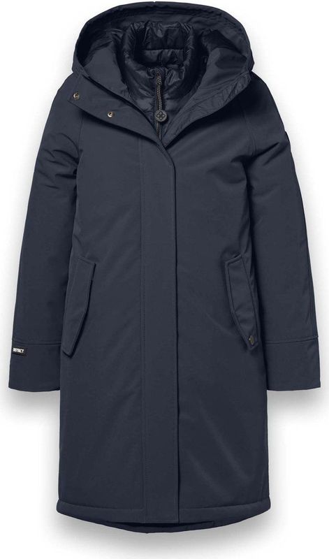 District - KEYSTONE - Damesjas - Dark Denim - Functionele Lange Jas - Ademend - Waterafstotend - Winddicht