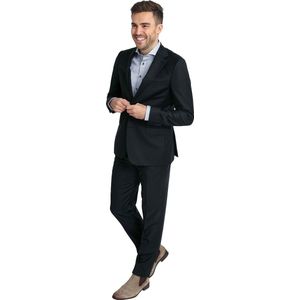 Suitable Kostuum Wol Uni Zwart