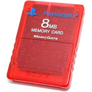 Sony PlayStation 2 Memory Card 8 MB Transparant Rood PS2