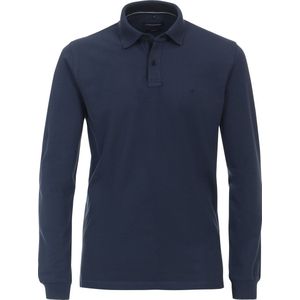 Casa Moda - Longsleeve Polo Blauw - Regular-fit - Heren Poloshirt Maat M