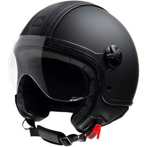Motocubo Top Ant - Jethelm met Vizier - ECE 22.06 goedgekeurd - Geschikt als Scooter Brommer Motor Snorfiets helm - Maat S - Zwart