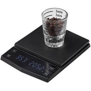 Oplaadbare Koffieweegschaal met Timer, LED Display - Barista Kwaliteit - Perfect voor Filterkoffie - Hario V60 Style