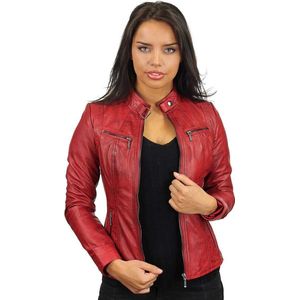 Versano - Tulsa - Leren Dames Bikerjack - Rood