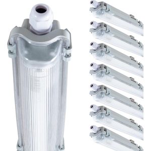 Proventa LED TL armaturen met lampen 120 cm - Koud wit licht 6500 K - Waterdicht - Voordeelverpakking - 8 stuks