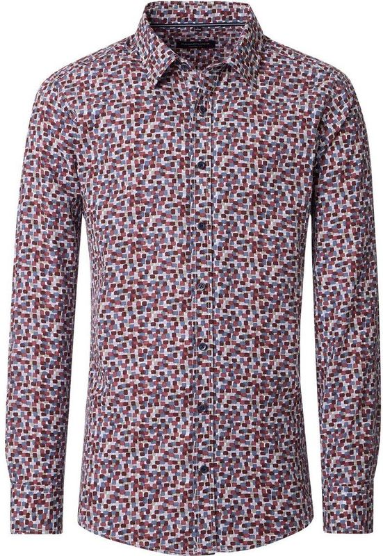 Casa Moda - Casual Fit - Overhemd - Rood - Geprint