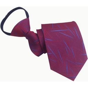 Stropdas rits rood paars met blauwe strepen - heren stropdas rits systeem - geknoopte stropdas - heren stropdas