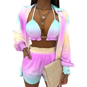 3-delige Zomerse set vrouwen - Strand - Bikini - Short - Blazer - Sexy zomerse set - Broekje - Jasje - Mode - Goede kwaliteit