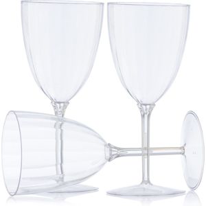 Decorline - 48 wijnglazen van premium kunststof, transparant, herbruikbare cocktailglazen voor bruiloften en feestjes, 200 ml.