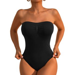 Strapless body - Zwart - Maat M - Naadloos - Body zonder Bandjes - corrigerende bodysuit - dames body - onzichtbare body - Bodysuit zonder beugel - corrigerend ondergoed dames - corrigerende string - shapewear - Corrigerende body's