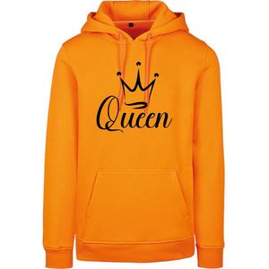 Hoodie Queen-Oranje - Zwart-XL