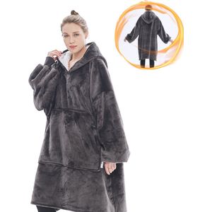 Zenful - Hoodie Deken - Donker Grijs - Met Mouwen - Extra Warm
