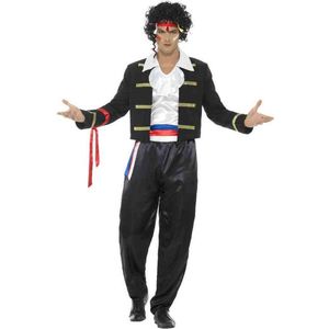 Smiffy's - Jaren 80 & 90 Kostuum - New Wave Popster Adam - Man - Zwart - Medium - Carnavalskleding - Verkleedkleding