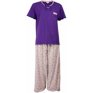Tenderness Dames Pyjama - Katoen - Paars - Maat XL