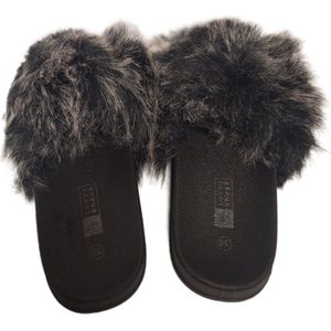 LUCKYSHOES-FLUFFY SLIPPER-VOETBED-ANTISLIP ZOOL-36