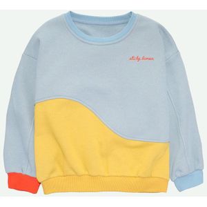 Sticky Lemon - sweater - colourblocking - zissou blue + reed green