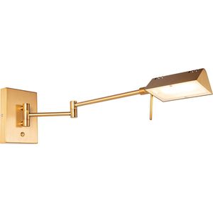 QAZQA notia - Design Dimbare LED Wandlamp met Dimmer voor binnen - 1 lichts - D 57.5 cm - Brons - Woonkamer | Slaapkamer | Keuken