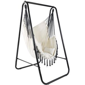 Hangstoel met frame - comfortabel en veelzijdig - 1 stuk - grijs - staal