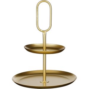 Mica Decorations Rama Etagere 2 Laags - L28 x B28 x H36 cm - Metaal - Goud
