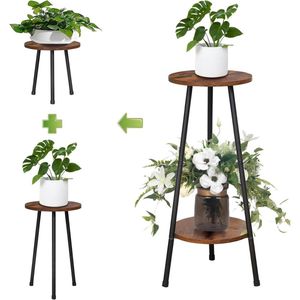 Houten Plantenstandaard - Multifunctioneel - 2 Niveaus - Binnen