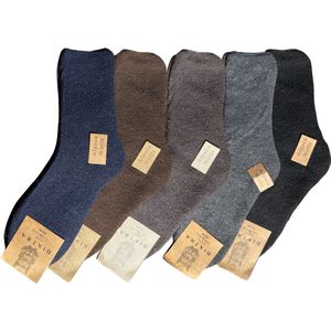 5 Paar - Alpaca Wollen Sokken - Maat 38-42 - Thermo - Wintersokken - Huissokken - Cadeau Artikel