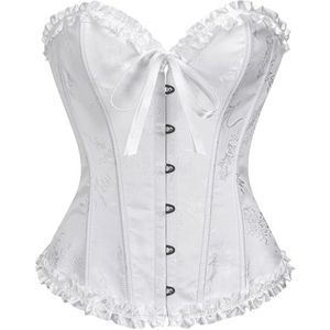 Dameskorset met beha, gotisch design, vintage bustier in zwart/rood - M