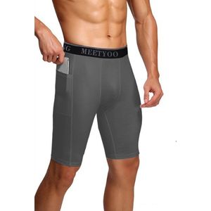 MEETYOO Comfort Ademend Heren shorts - Zwart -- sportieve korte broek - Gym - Sport - hardloop Shorts - Comfort fit- Universeel - sport - yoga - fitness - outdoor sport - jogging -Slidingshort - Tight-Grijs-XL