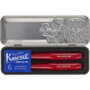 Moleskine X Kaweco Stifte-Set, Vulpen Medium & Balpen 1,0mm, Rood