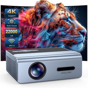 Projector met WiFi en Bluetooth - 22000L Auto Keystone 4K Ondersteuning, Native 1080p Filmprojector voor iOS/Android/TV Stick/HDMI/USB/Laptop/PS5