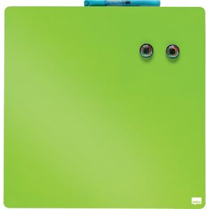 Nobo Droog Uitwisbaar Mini Magnetisch Whiteboard - Inclusief Whiteboard Marker, Magneten en Montagestickers - 36 x 36 cm - Groen