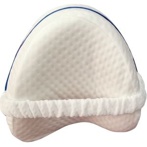 Kniekussen voor zijslapers - orthopedisch beenkussen - helpt u pijnvrij te slapen - ergonomisch positioneringskussen van traagschuim - 25*23*13cm -Wit