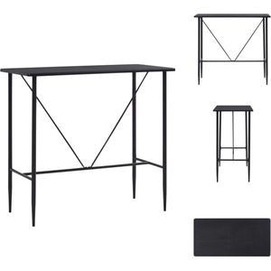 vidaXL Bartafel - Bartafels - Bistrotafel - Bistrotafels - Bartafel 120x60x110 cm MDF zwart