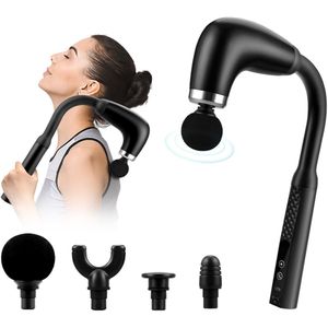 Massage Pistool U-vormige rugmassage voor pijnverlichting, 4 massage-opzetstukken, 6 intensiteitsniveaus, voor alle spiergroepen