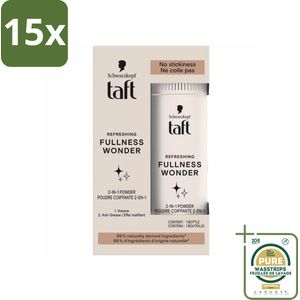 15 x Taft - Refreshing Fullness Wonder - Volumepoeder - Volume & Anti-Grease - 10 gr - Grootverpakking - Haarpoeder - Volume - Textuur - Frisheid - Vegan