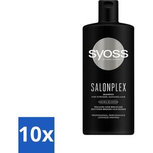 Syoss Salonplex Shampoo - Shampoo - Bescherming - 440 ml - Bulkverpakking - 10 stuks