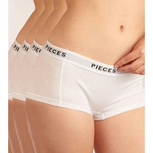 Pieces 4-Pack Dames shorts - Solid - L - Wit