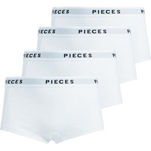 Pieces 4-Pack Dames shorts - Solid - XS - Wit