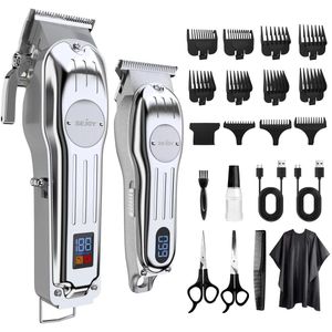 Professionele Tondeuse Set – 2-in-1 Grote & Precisie Trimmer – LCD Display – RVS Bladen – 11 Opzetkammen (0,1-19 mm) – 300 min Gebruikstijd – Complete Knipset - TELEO