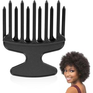 Zeynomax - Grove Krullenkam voor Natuurlijke Krullen - Haarstyling Kam voor Krullen - Zwart - Ideaal voor Kapsalon en Thuisgebruik