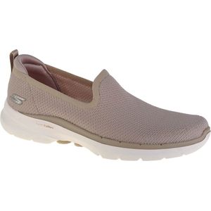 Skechers Go Walk 6 - Clear Virtue 124505-NAT, Vrouwen, Beige, Sneakers,Sportschoenen, maat: 39,5