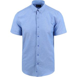 Suitable - Short Sleeve Overhemd Blauw - Heren - Maat 3XL - Regular-fit