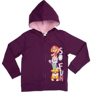 Paw Patrol Vest - Lange Mouw - Katoen - Paars - Maat 98/104