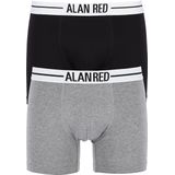 Alan Red - Boxer Grijs Zwart 2-Pack - Heren - Maat L - Body-fit