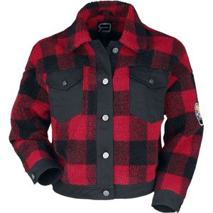 R.E.D. Rock-Engineered Design Zwart en rood houthakkersjack - Dames - M