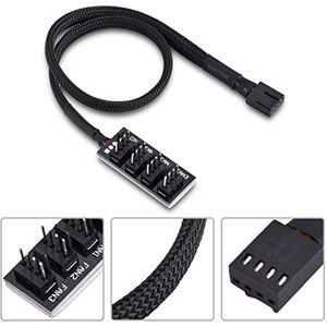 PWM Fan Hub 4-Pin Fan Cable 4-Pin Power Cable, 4Pin Computer CPU/Case Fan Power Multi Splitter Connector Cable Adapter 4-Pin Fan Cable for Desktop Computer Cooler Case Fans