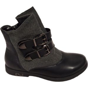LUCKYSHOES-ENKELBOOTS-2 RIEMPJES MET GESP-STOF EN LEDERLOOK-37