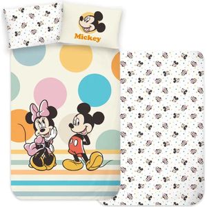 Mickey Mouse - dotts - Dekbedovertrek - 100 x 135 cm - Katoen - 40 x 60 cm