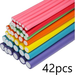 Krultangen - 42 stuks 18cm haarwellingen, hittevrije krullen, flexibele magische schuimrollers voor lange, korte, golfige haren, haarsalon, DIY
